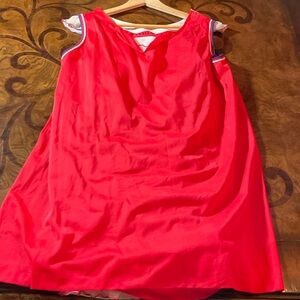 Vibrant Red Sleeveless Dress And cover .#88